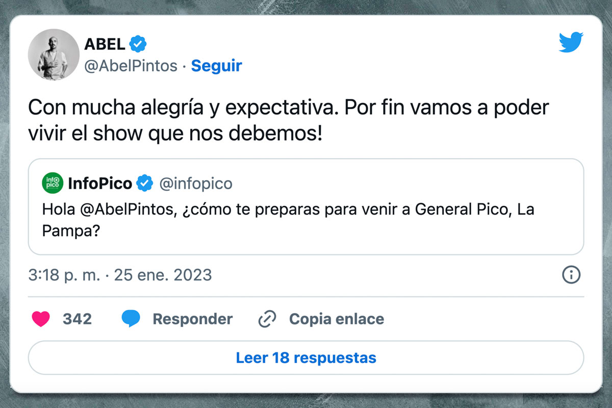 “por Fin Vamos A Poder Vivir El Show Que Nos Debemos” Afirmó Abel Pintos Días Antes De Su 